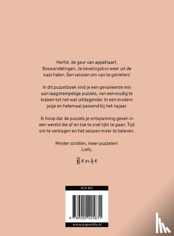 Wouw, Bente van de - Het cozy puzzelboek voor knusse herfstdagen