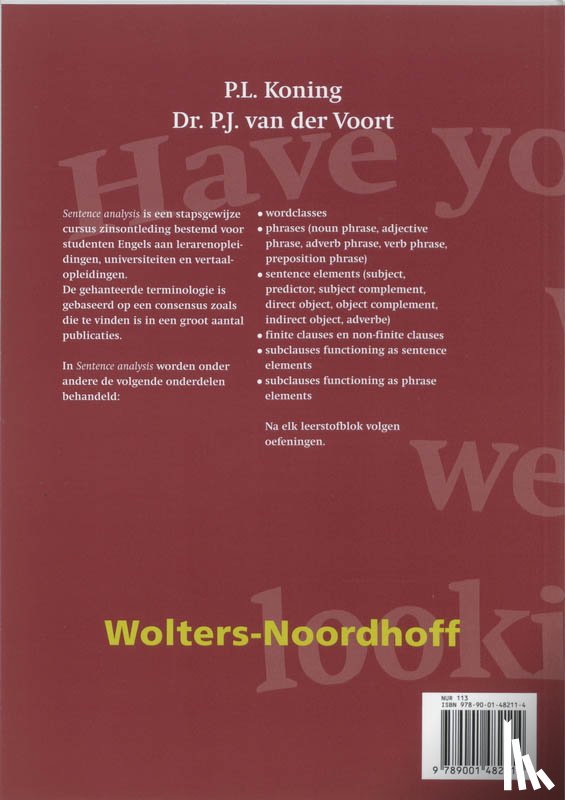 Koning, P.L., Voort, P.J. van der - Sentence analysis