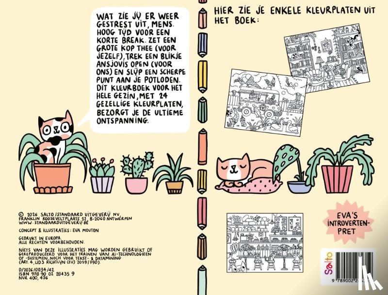 Mouton, Eva - Eva's introvertenpret: Kleuren met de poezen