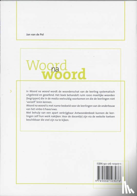 Pol, J.H.J van de - Woord na woord