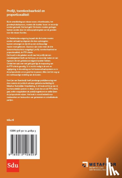 Baardewijk, Evert Jan van - Profijt, toerekenbaarheid en proportionaliteit (PTP-criteria)