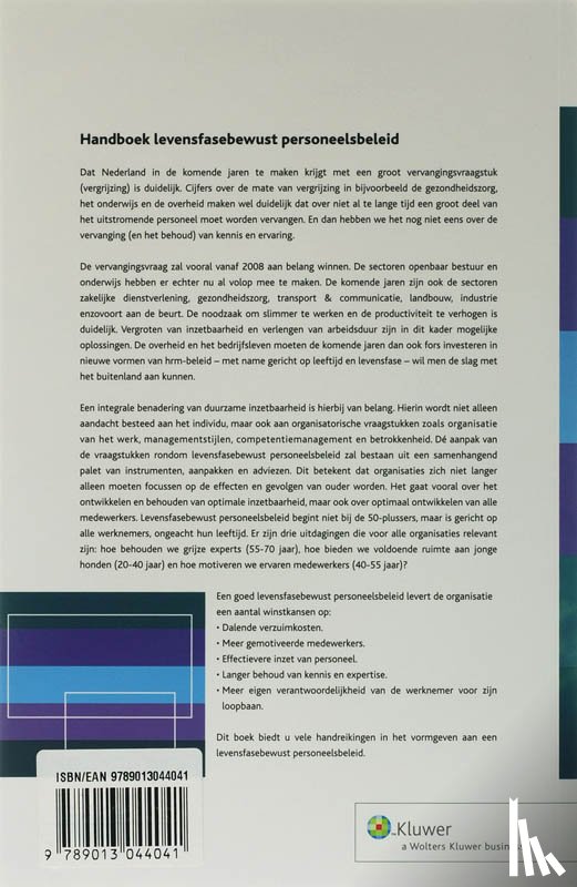 Stoffelsen, J.M. - Handboek Levensfasebewust personeelsbeleid