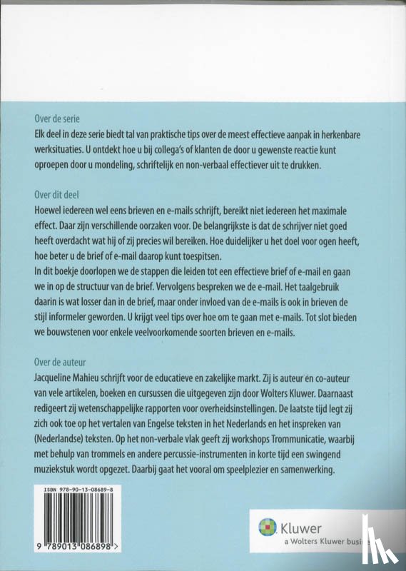 Mahieu, Jacqueline - Zakelijke brieven en e-mails schrijven