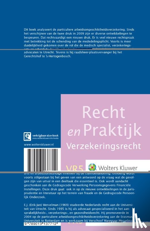 Wervelman, E.J. - De particuliere arbeidsongeschiktheidsverzekering