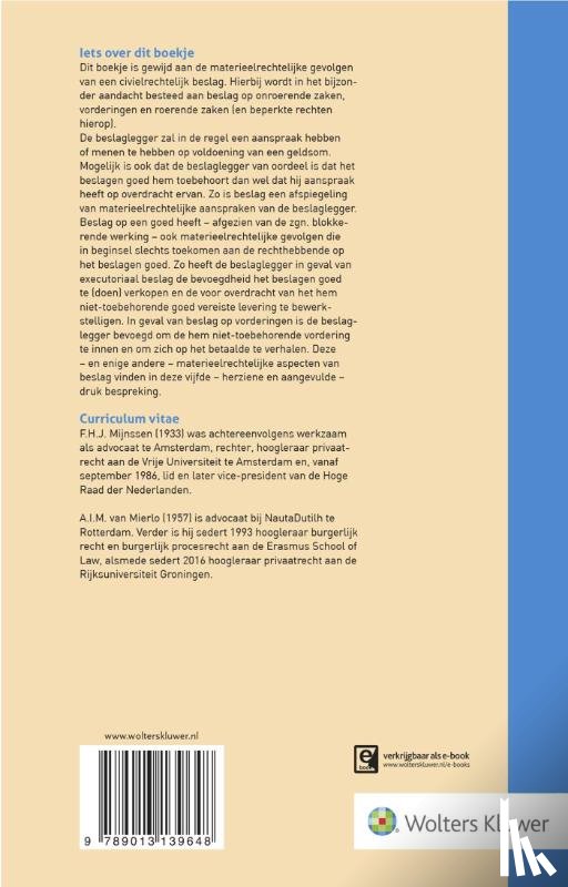 Mijnssen, F.H.J., Mierlo, A.I.M. van - Materieel beslagrecht