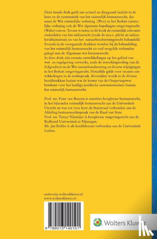 Buuren, P.J.J. van, Nijmeijer, A.G.A., Robbe, J. - Hoofdlijnen ruimtelijk bestuursrecht