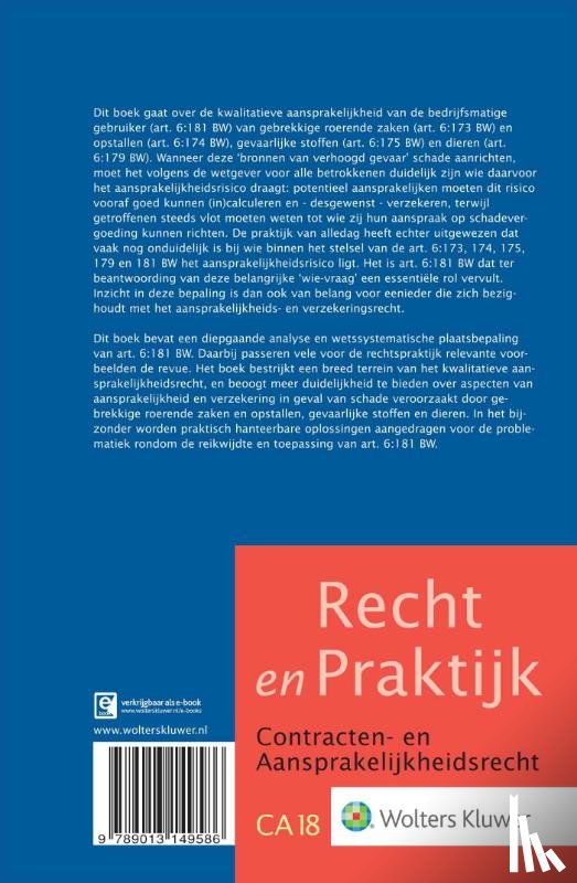 Kolder, A. - Aansprakelijkheid van de bedrijfsmatige gebruiker