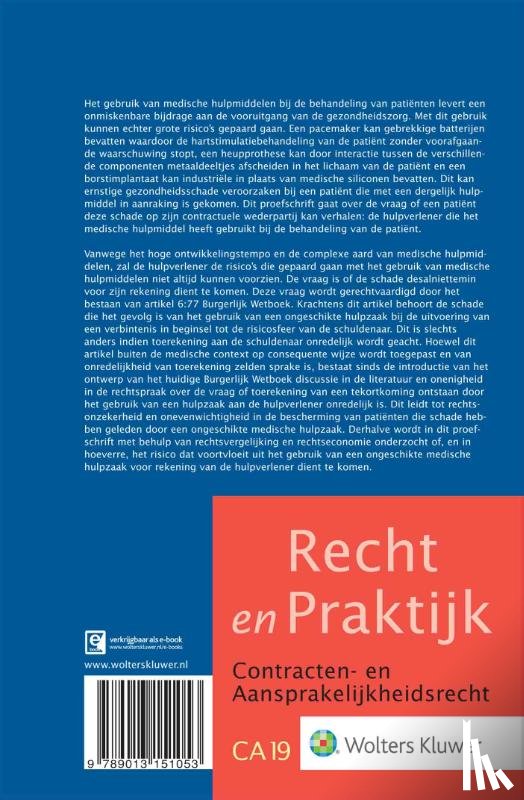 Hiemstra, J.T. - De aansprakelijkheid voor ongeschikte medische hulpzaken