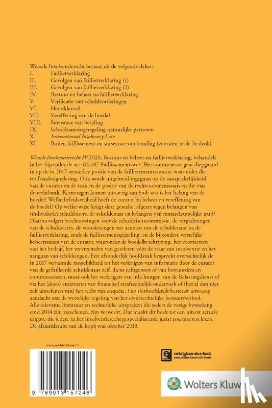 Wessels, B. - Bestuur en beheer na faillietverklaring