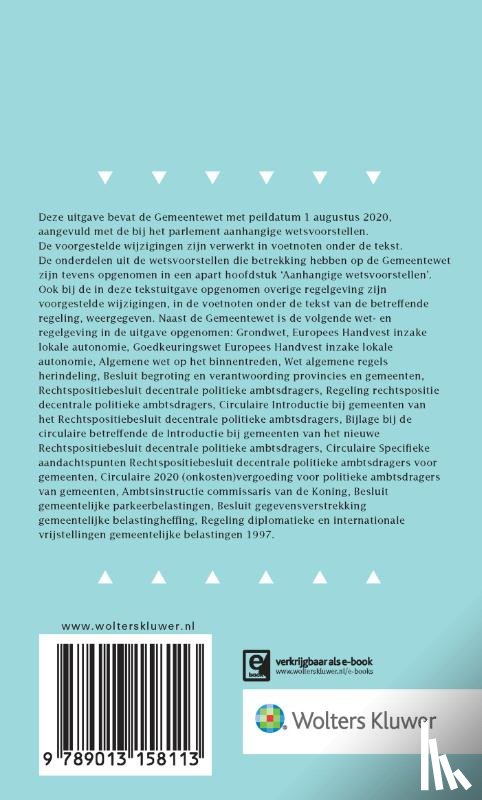  - Tekstuitgave Gemeentewet 2020/2021