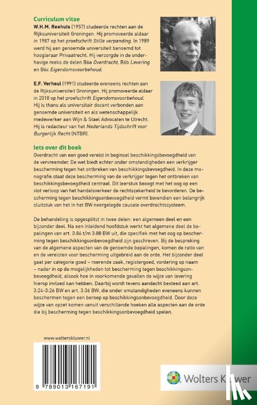 Reehuis, W.H.M. - Bescherming tegen beschikkingsonbevoegdheid