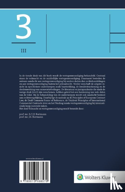  - Asser 3-III Volmacht en vertegenwoordiging