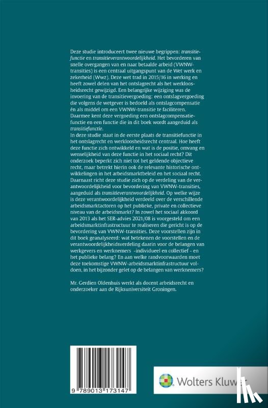  - Transitiefunctie in het ontslagrecht en werkloosheidsrecht
