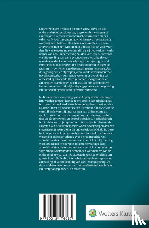  - Uitbesteding van werk en (on)gelijke behandeling; een systematische benadering