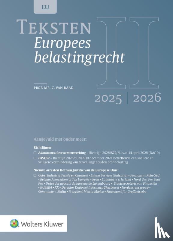  - Teksten Europees belastingrecht 2025/2026