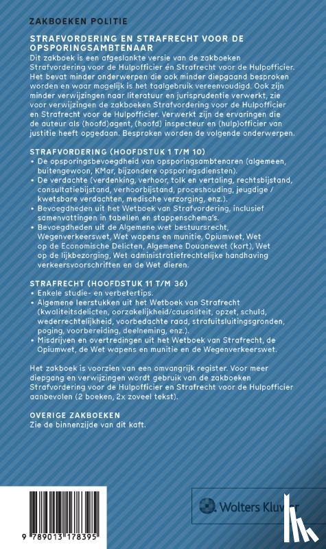  - Zakboek strafvordering en strafrecht voor de opsporingsambtenaar 2025