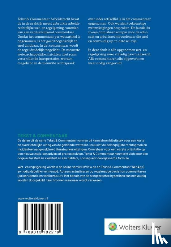  - Tekst & Commentaar Arbeidsrecht