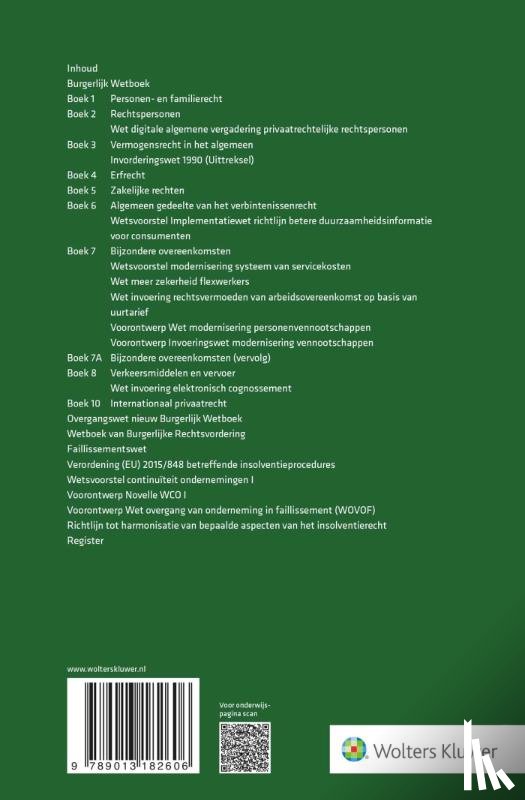  - Wetteksten Burgerlijk Wetboek/Wetboek van Burgerlijke Rechtsvordering 2026-2027