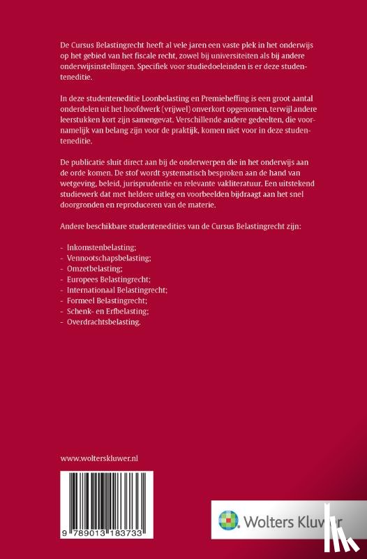  - Studenteneditie Cursus Belastingrecht Loonbelasting/Premieheffing 2026-2027