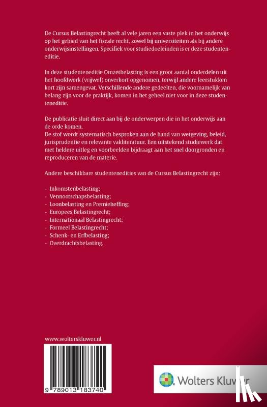  - Studenteneditie Cursus Belastingrecht Omzetbelasting 2026-2027