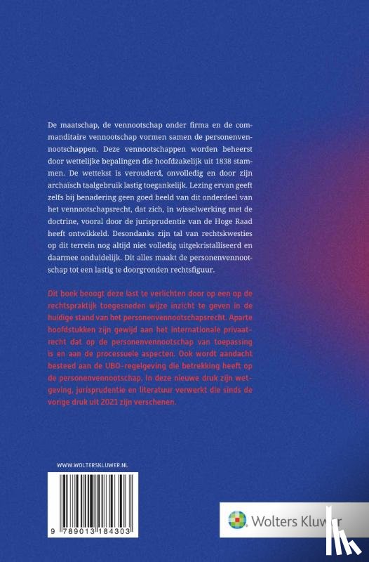 Tervoort, A.J.S.M. - Het Nederlandse personenvennootschapsrecht