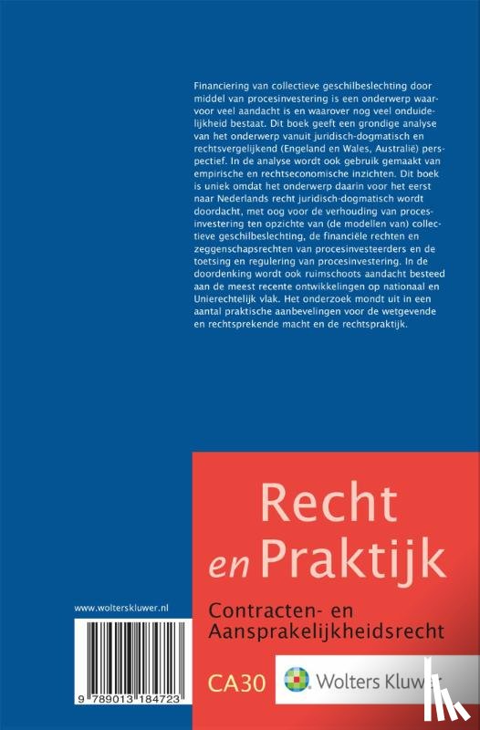  - Financiering van collectieve geschilbeslechting dmv procesinvestering