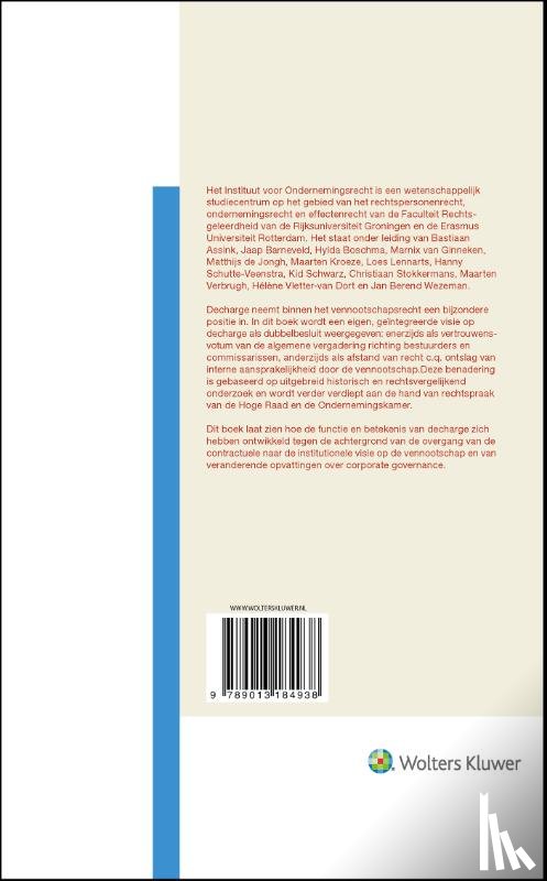  - Decharge bij de BV en NV