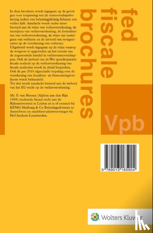  - Verliesverrekening in de vennootschapsbelasting