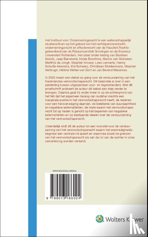  - Verduurzaming van het vennootschapsrecht