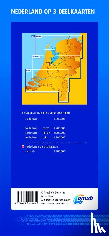  - Nederland op 3 deelkaarten noord midden zud 1:200000