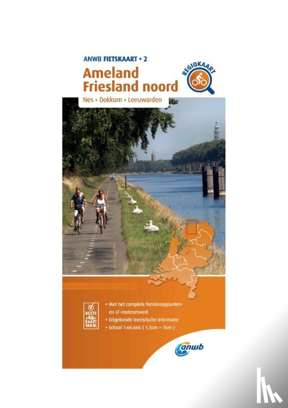 ANWB - Fietskaart Ameland, Friesland noord 1:66.666