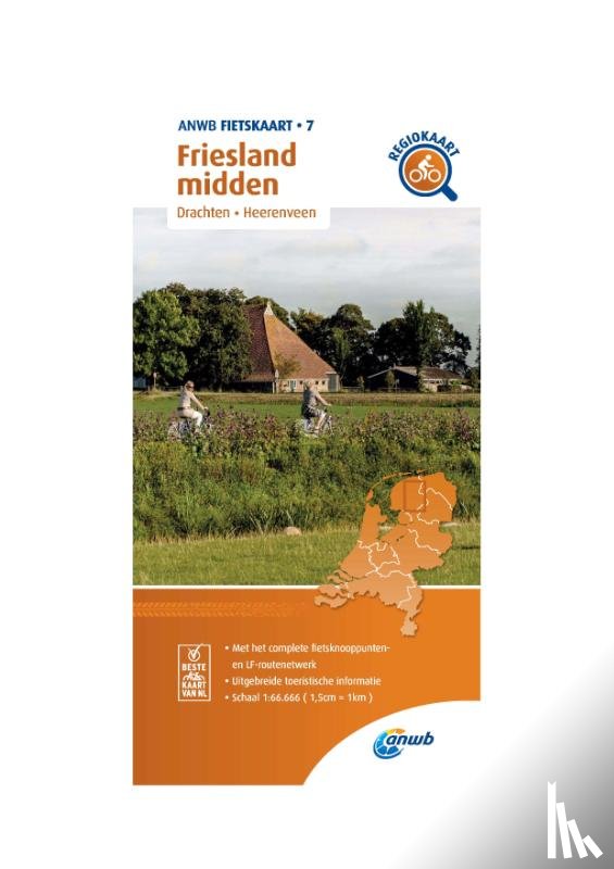 ANWB - Fietskaart Friesland midden 1:66.666