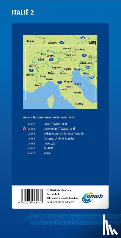  - ANWB*Wegenkaart Italië 2. Italie-Noord/Zwitserland