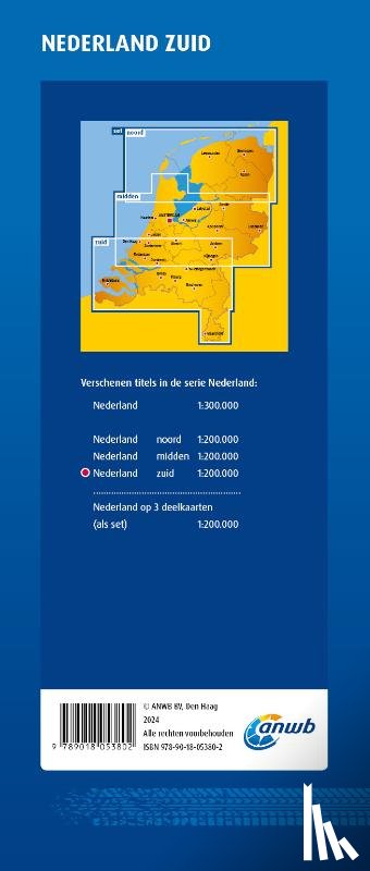 ANWB - Wegenkaart Nederland Zuid