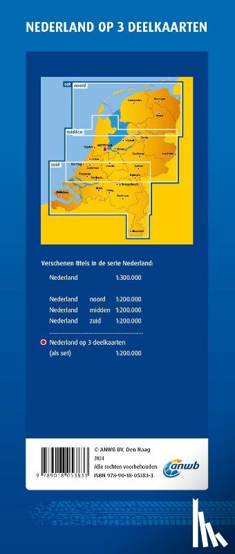 ANWB - Wegenkaart Nederland Set Noord-Midden-Zuid