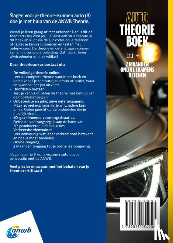 ANWB - Auto Theorieboek B + Online examens oefenen