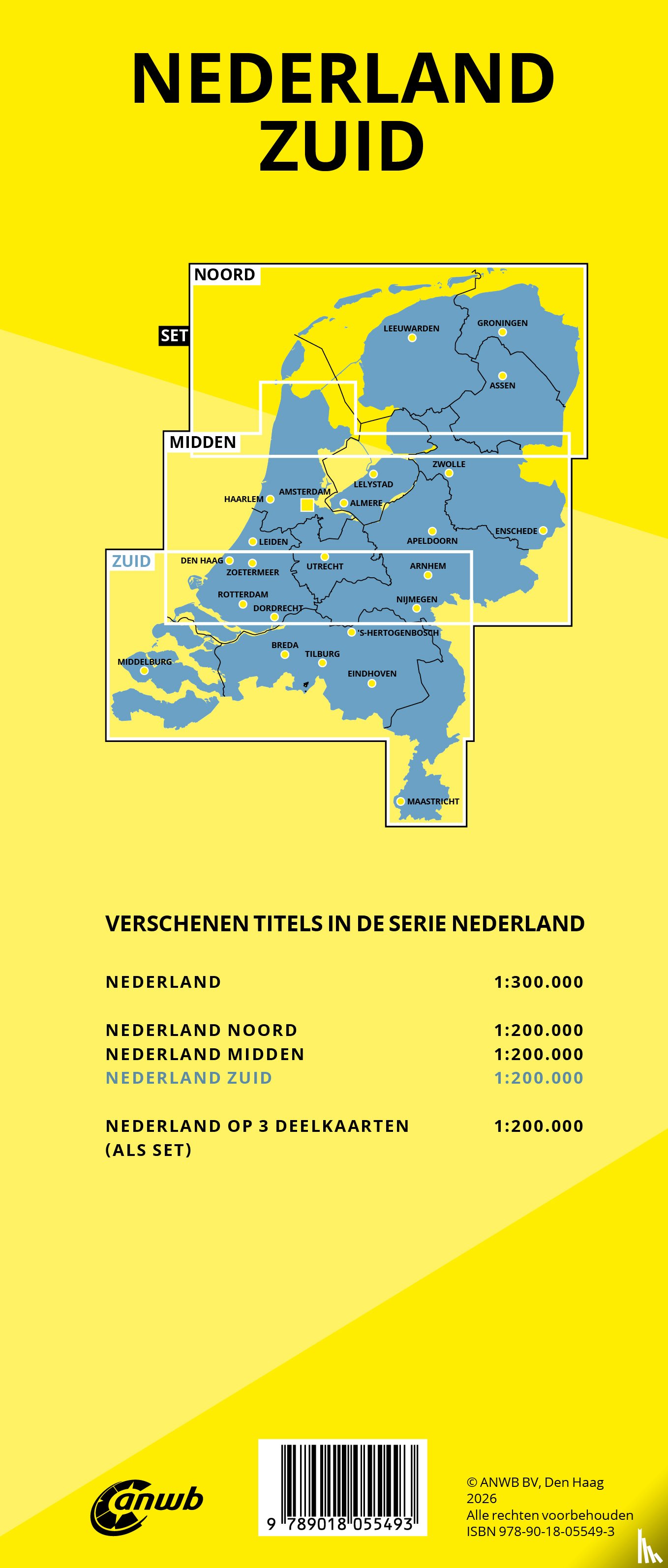 ANWB - Wegenkaart Nederland Zuid