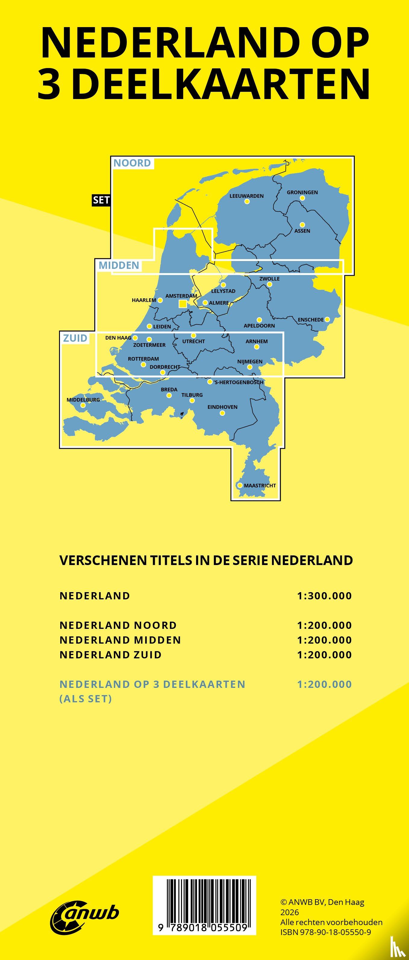ANWB - Wegenkaart Nederland Set Noord-Midden-Zuid