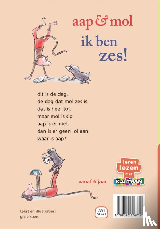 Spee, Gitte - aap & mol. ik ben zes!