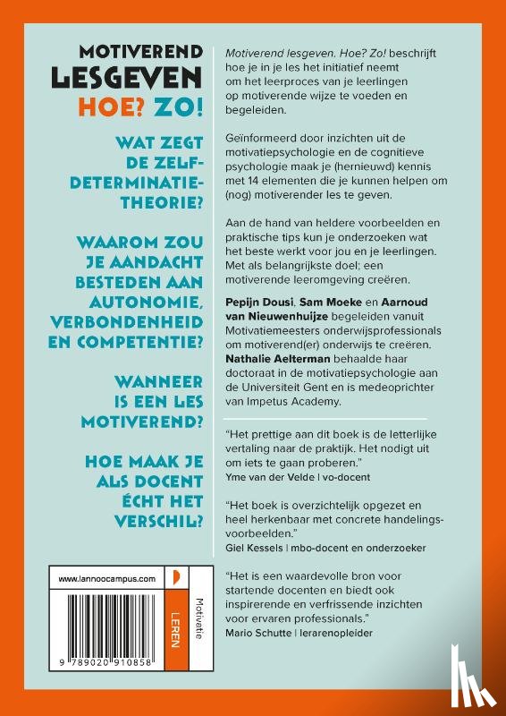 Dousi, Pepijn, Moeke, Sam, Nieuwenhuijze, Aarnoud van, Aelterman, Nathalie - Motiverend lesgeven. Hoe? Zo!