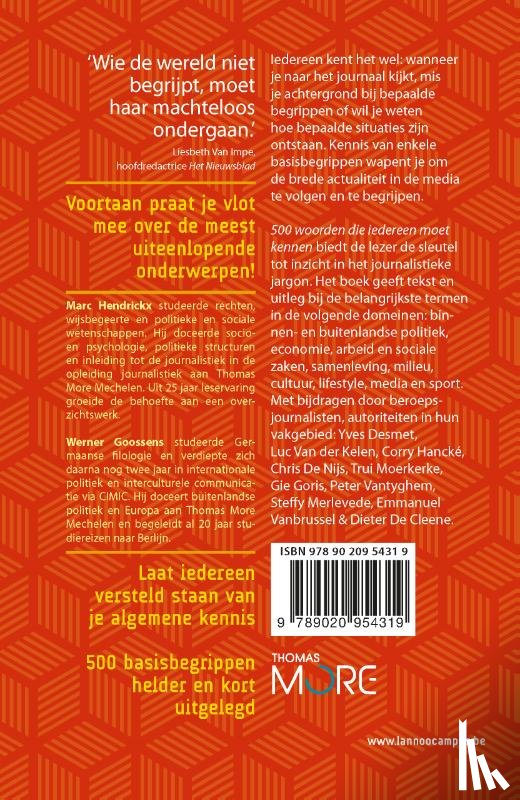 Hendrickx, Marc, Delrue, Thijs, Goossens, Werner - 500 woorden die iedereen moet kennen