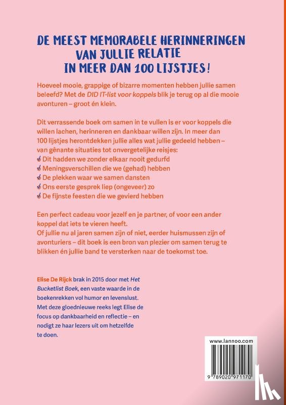 Rijck, Elise De - Did it list voor koppels: maak jullie reverse bucketlist