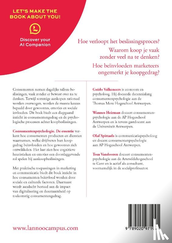 Valkeneers, Guido, Heirman, Wannes, Spittaels, Olaf, Vandooren, Tom - Consumentenpsychologie