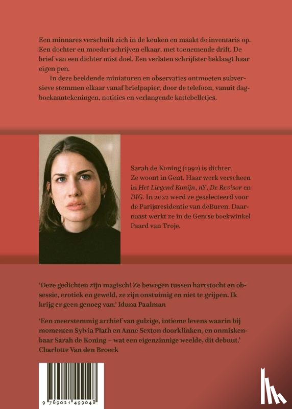 Koning, Sarah de - Tekstielen