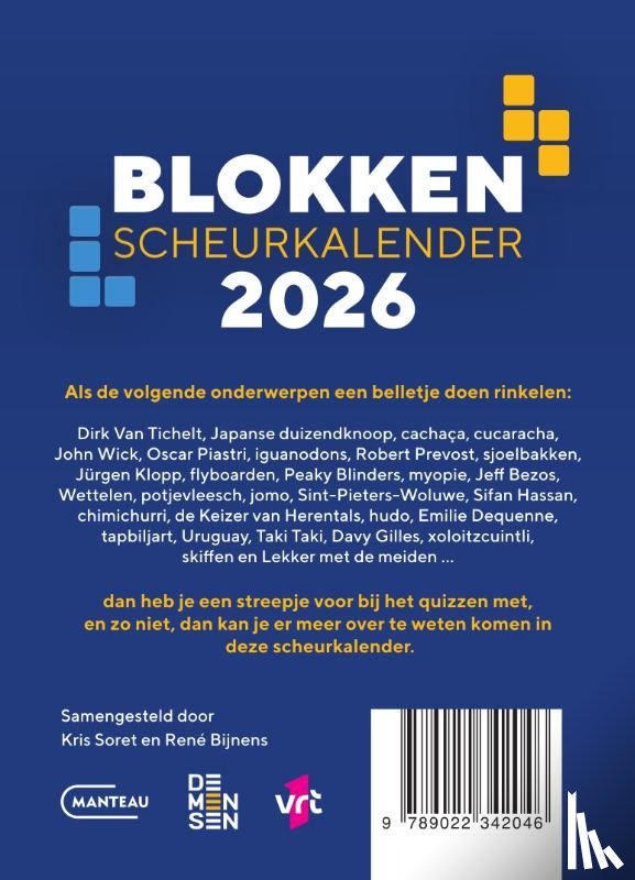 - Blokken Scheurkalender 2026