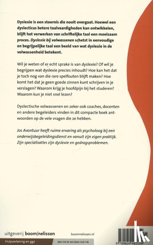 Avontuur, Jos - Dyslexie bij volwassenen