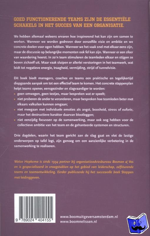 Hepkema, Watze - Een effectief team in drie dagdelen
