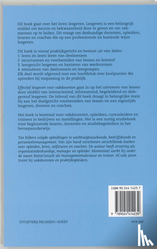 Rijkers, T. - Effectief lesgeven voor vakdocenten