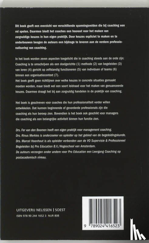 Boomen, F. van den, Merkies, R., Hoonhout, M. - Professionele dilemma's van de coach