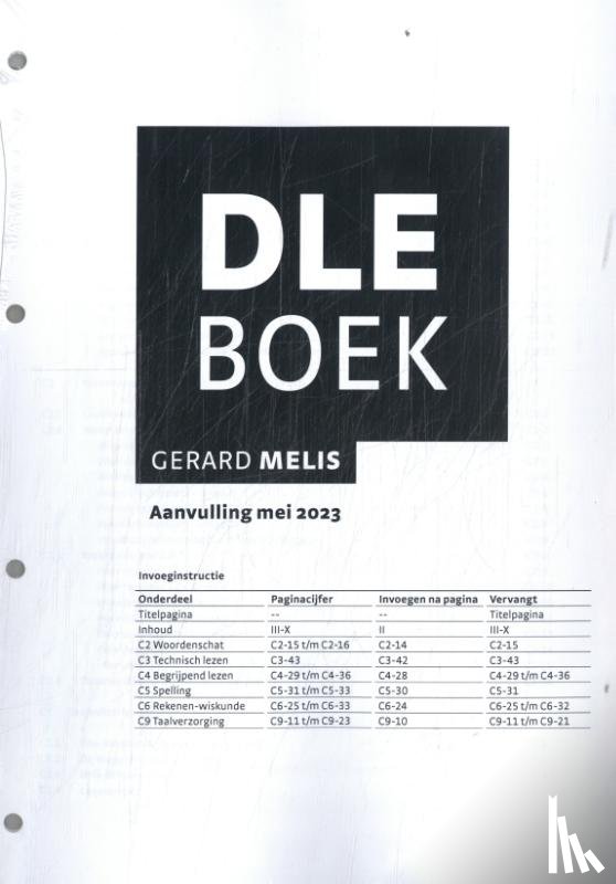 Melis, Gerard - DLE Boek: aanvulling mei 2023